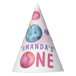 Galaxy Space Girl Birthday Party Hat