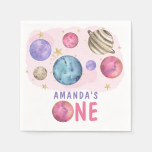 Galaxy Space Girl Birthday Party Napkins