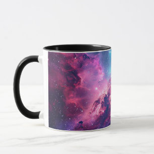 Galaxy space glitter nebula purple pink universe mug