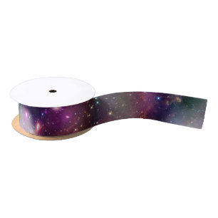 Galaxy space hipster background satin ribbon