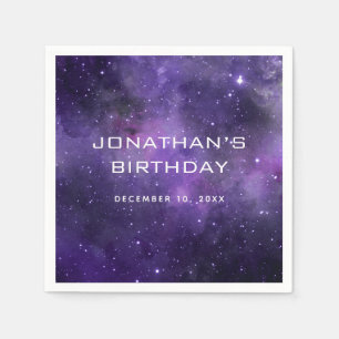 Galaxy Space Kids Birthday. Astronomy Cosmic Party Napkins