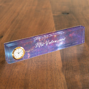 Galaxy Space Milky Way Teacher School Cute Stars Desk Name Plate