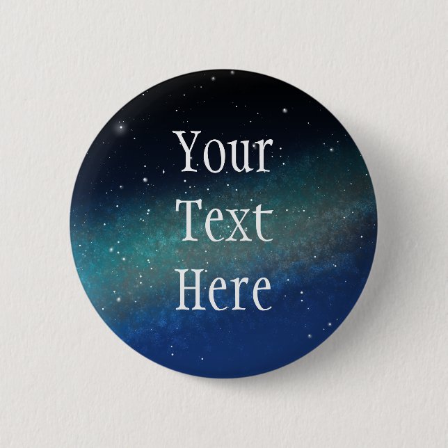 Galaxy Space Nebula Night Sky Personalized Button (Front)