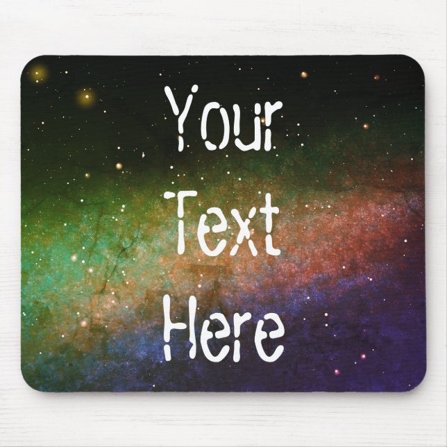 Galaxy Space Nebula Night Sky Personalized Orange Mouse Pad (Front)