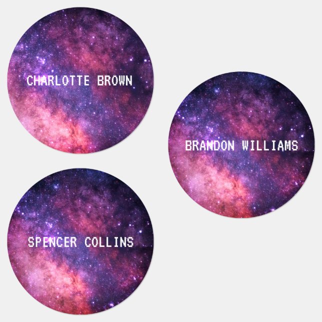 Galaxy Space Night Sky Stars Nebula Waterproof  Labels (Group)