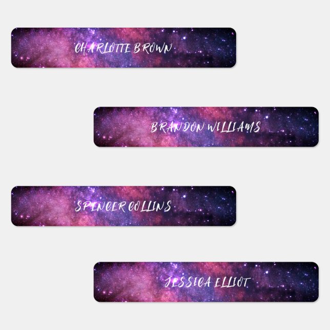 Galaxy Space Night Sky Stars Nebula Waterproof  Labels (Group)