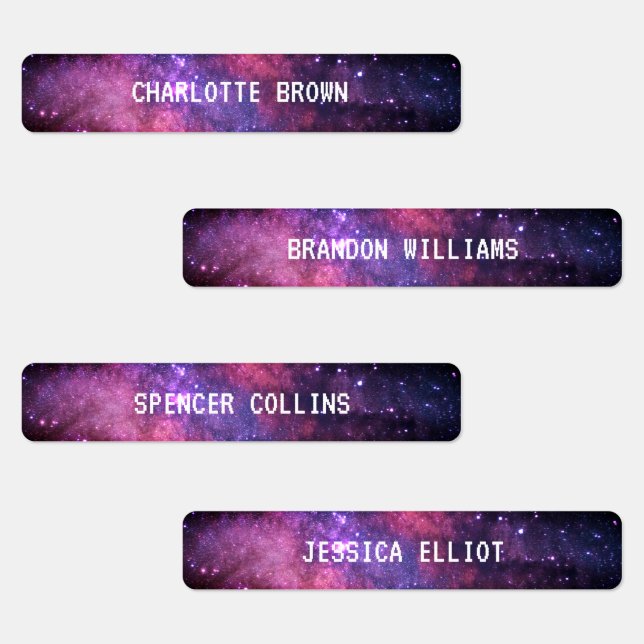Galaxy Space Night Sky Stars Nebula Waterproof  Labels (Group)
