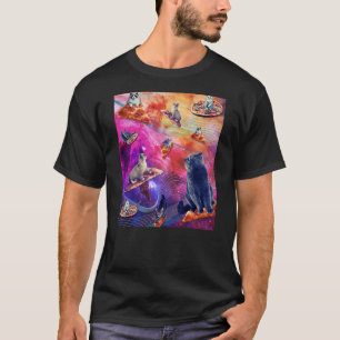 Galaxy Space Pizza Cat - Cat In Space Eating Pizza T-Shirt