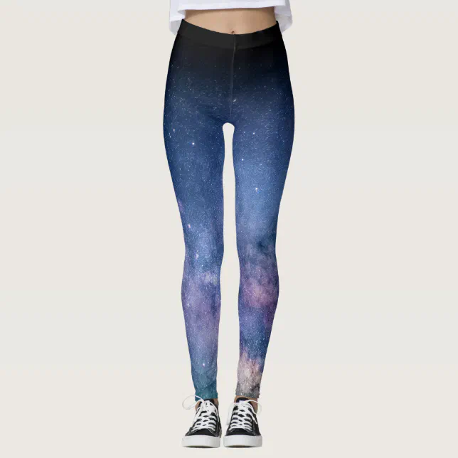 SAYFUT Womens Girls Kint Leggings Galaxy Star Printed Seamless