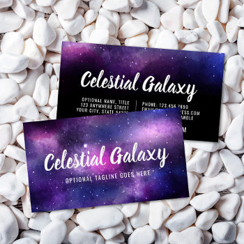 Galaxy Space Stars Ultra Violet Purple Nebula Business Card by CyanSkyDesign at Zazzle