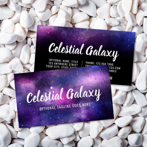 Galaxy Space Stars Ultra Violet Purple Nebula Business Card