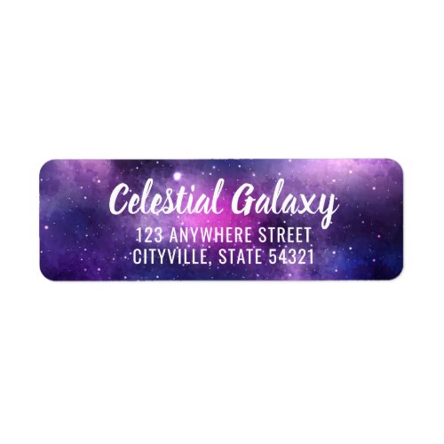 Galaxy Space Stars Ultra Violet Return Address Label