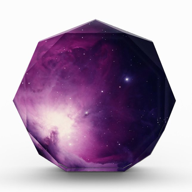 Galaxy Space Stars Universe Nebula Cosmos Purple Acrylic Award (Front)