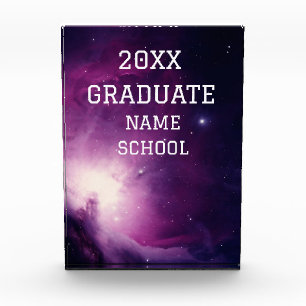 Galaxy Space Stars Universe Nebula Cosmos Purple Acrylic Award