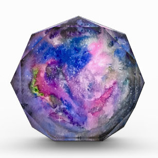 Galaxy Space Stars Universe watercolor Cosmos Acrylic Award