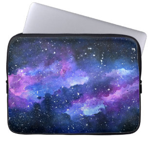Galaxy Space Universe Watercolor Purple Laptop Sleeve