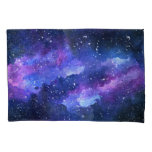 Galaxy Space Universe Watercolor Purple Pillow Case