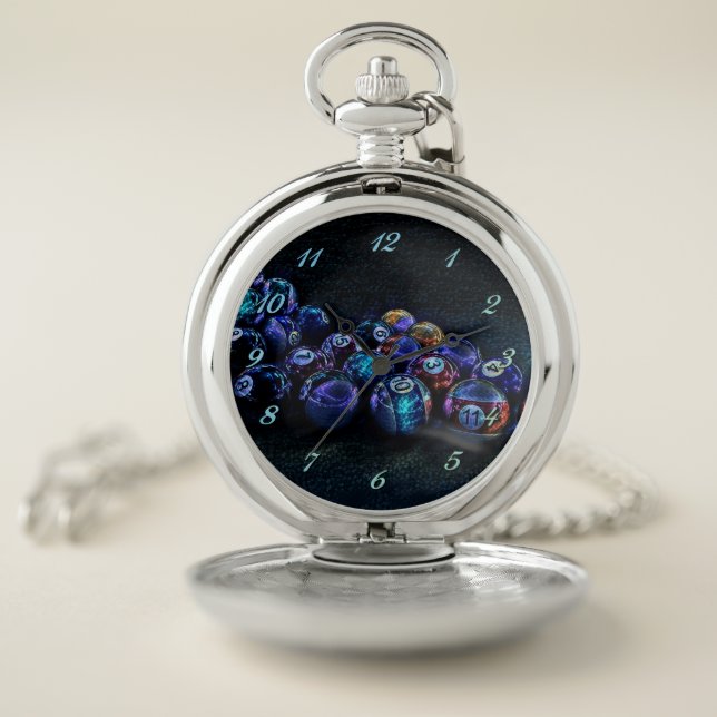 Galaxy Sparkle Billiards Pocket Watch (Inside)