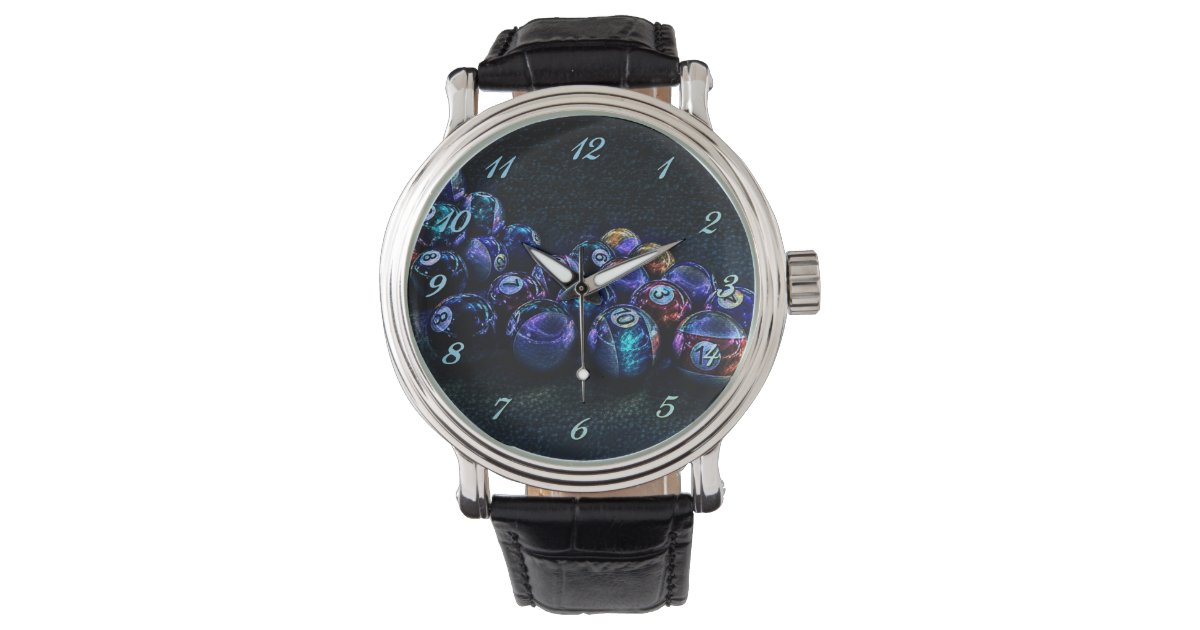 Galaxy Sparkle Billiards Wrist Watch | Zazzle