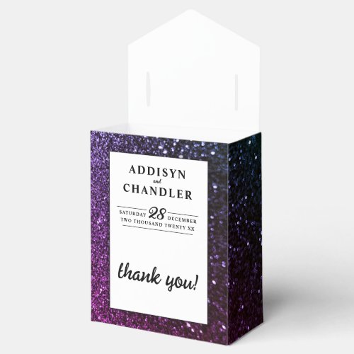 Galaxy Sparkle Glam Chic Modern Wedding Glitter   Favor Boxes