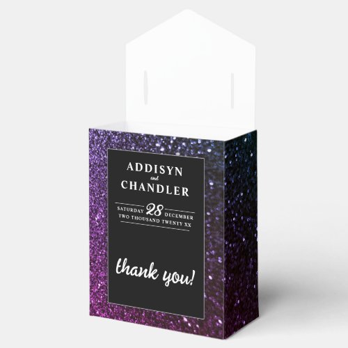 Galaxy Sparkle Glam Chic Modern Wedding Glitter   Favor Boxes