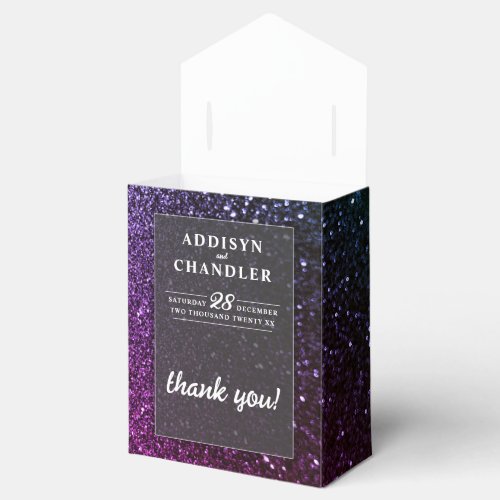 Galaxy Sparkle Glam Chic Modern Wedding Glitter   Favor Boxes