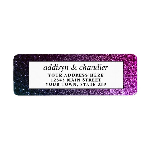 Galaxy Sparkle Glam Chic Modern Wedding Glitter   Label