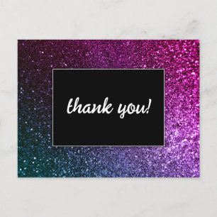 Galaxy Sparkle Glam Chic Modern Wedding Glitter Postcard