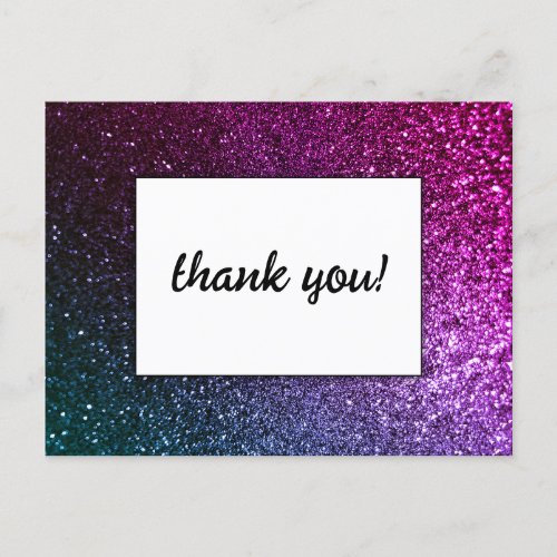 Galaxy Sparkle Glam Chic Modern Wedding Glitter   Postcard