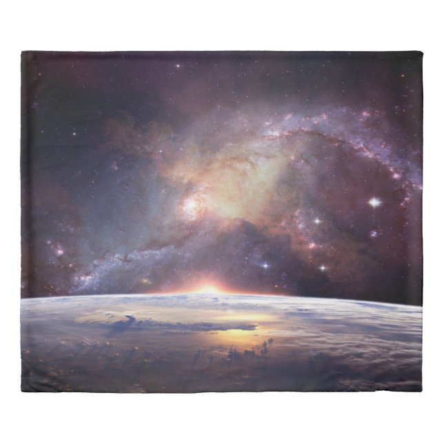 Galaxy star infinity cosmos dark duvet cover (Front)