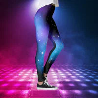 High Waisted Galaxy print Workout Tummy Control Leggings