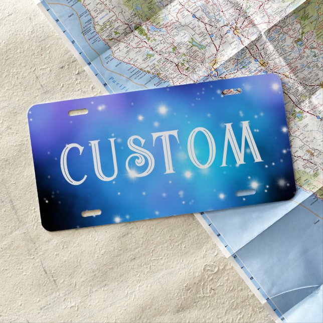 Galaxy Starlight Space Clouds License Plate (In Situ)