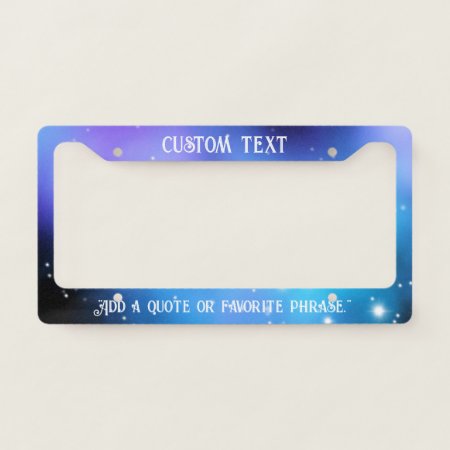 Galaxy Starlight Space Clouds License Plate Frame