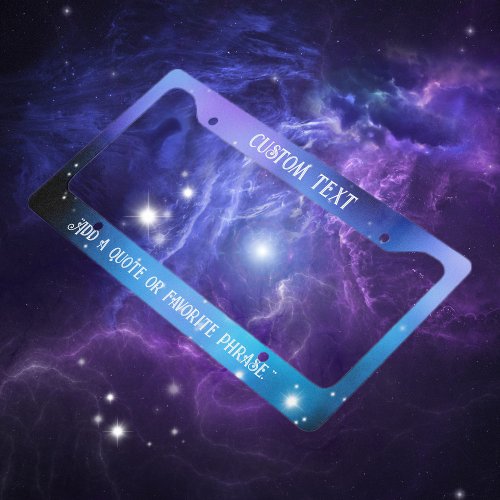 Galaxy Starlight Space Clouds License Plate Frame