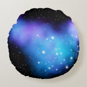 Galaxy Starlight Space Clouds Round Pillow