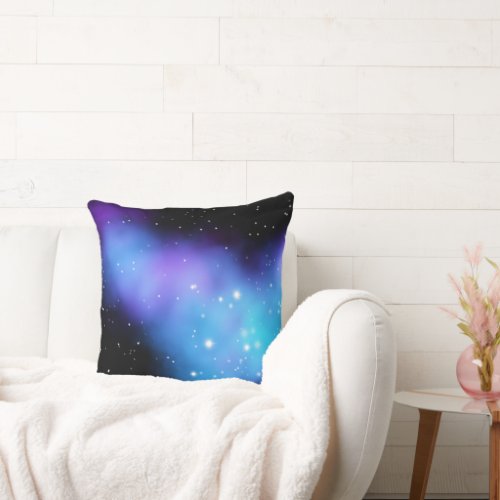 Galaxy Starlight Space Clouds Throw Pillow