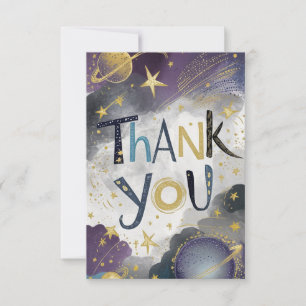 Galaxy Starry Meteor Celestial Thank You Card