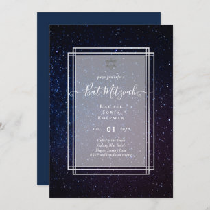 Galaxy Starry Night BAT MITZVAH Agate Invitation