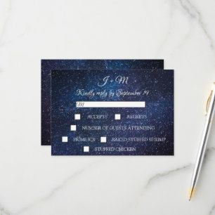 Galaxy Starry Night Celestial Stars Modern RSVP Card