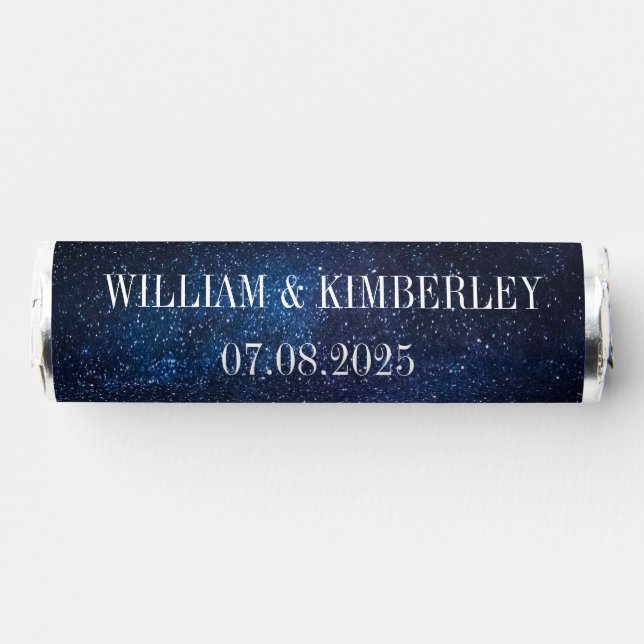 Galaxy Starry Night Celestial Stars Wedding Paper Breath Savers® Mints (Front)
