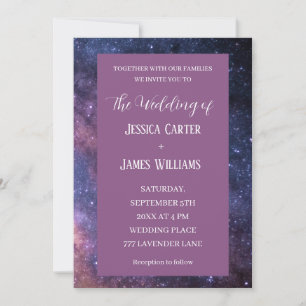 Galaxy Starry Night Outer Space Universe Wedding Invitation