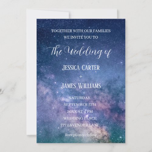 Galaxy Starry Night Outer Space Universe Wedding  Invitation