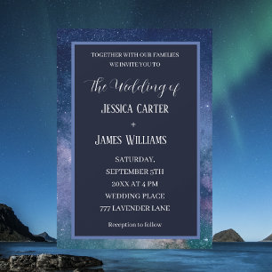 Galaxy Starry Night Outer Space Universe Wedding Invitation