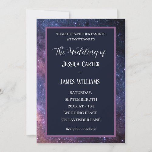 Galaxy Starry Night Outer Space Universe Wedding Invitation