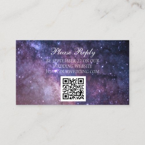 Galaxy Starry Night Purple Sky Universe Wedding  Enclosure Card