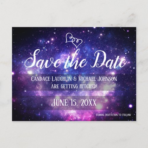 Galaxy Starry Night Space Wedding Save the Date Postcard