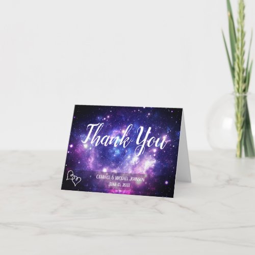 Galaxy Starry Night Space Wedding Thank You Card