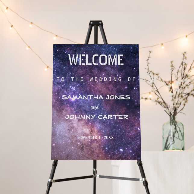Galaxy Starry Night Stars Sky Wedding sign  (In Situ (Stand))