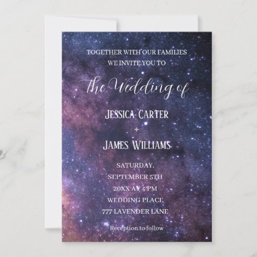 Galaxy Starry Night Stars Space Universe Wedding Invitation