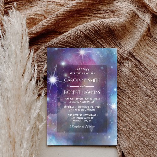 Galaxy Stars and Outer Space Wedding Invitation